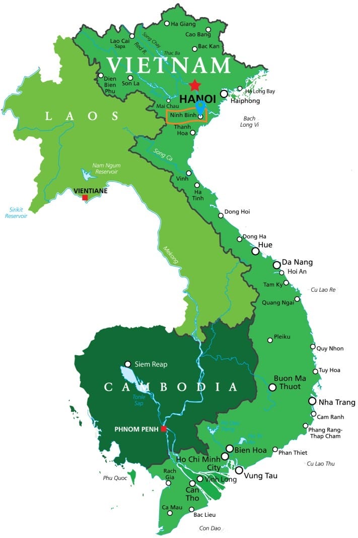 Ninh Binh Excursion map