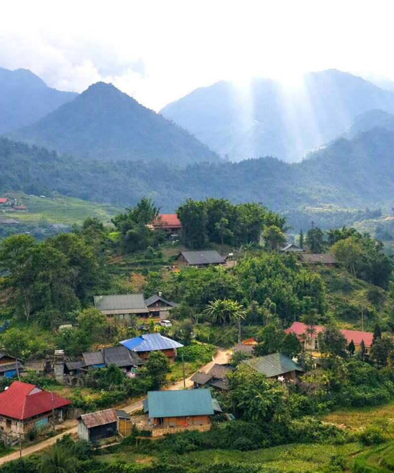 Panorama of Cat Cat Village
