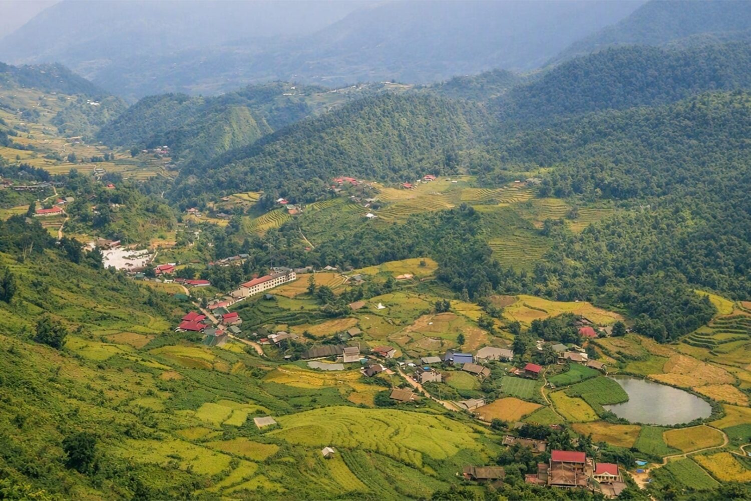 Muong Hoa Valley as seen from the Fansipan cable car -Hanoi & Sapa Tour